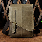 First Layer Oil Wax Leather Cowhide 8 One Shoulder Oblique Cross Chest Bag