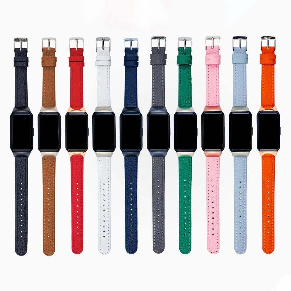 Bracelet Leather Strap With Lychee Pattern