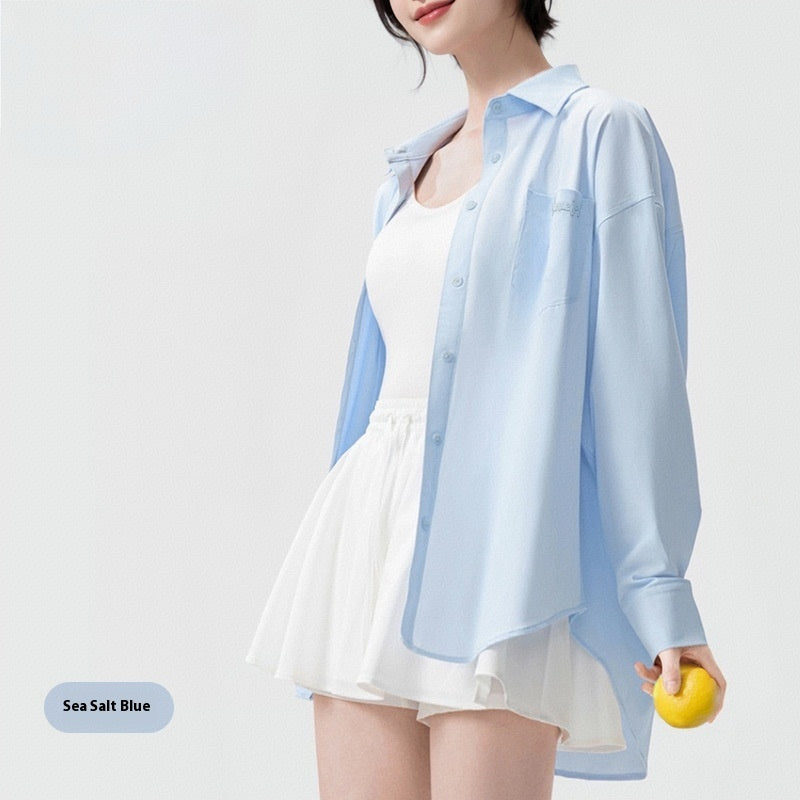Summer Sun Protection Shirt Women's Anti-wrinkle Ice Silk