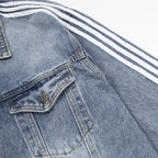 Punk Distressed Wash Denim Jacket