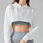 Short Navel Yoga Clothes Coat Long Sleeve Stand Collar