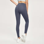 7A Antibacterial Cool Feeling Yoga Pants Outer Wear Pocket High Waist Hip Lift Sports Tights