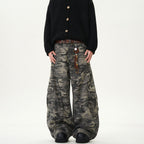 American Fashion Brand Camouflaged Male Loose Casual Retro Machete Jeans