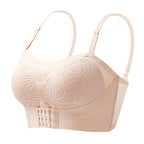 Front Closure Bra Strapless Wireless Push Up Anti-slip Bra